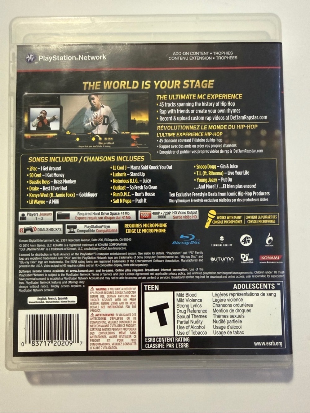 Def Jam Rapstar PS3 Complete w/ Case & Disc Tested - Picture 7 of 7